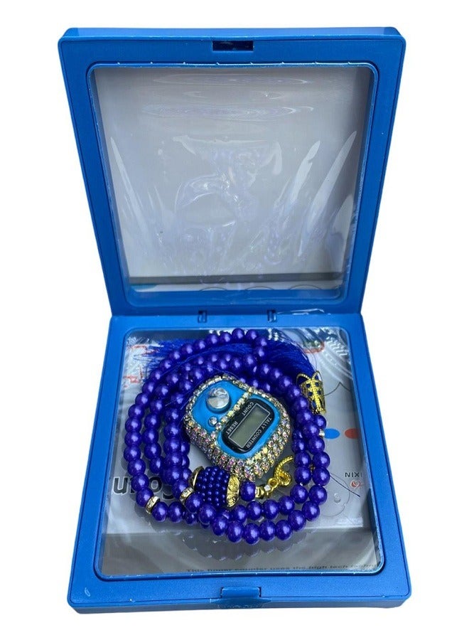 1 Piece Prayer Finger Ring Counter with Rhinestones and Muslim Prayer Beads and Tasbeeh  - Image 2