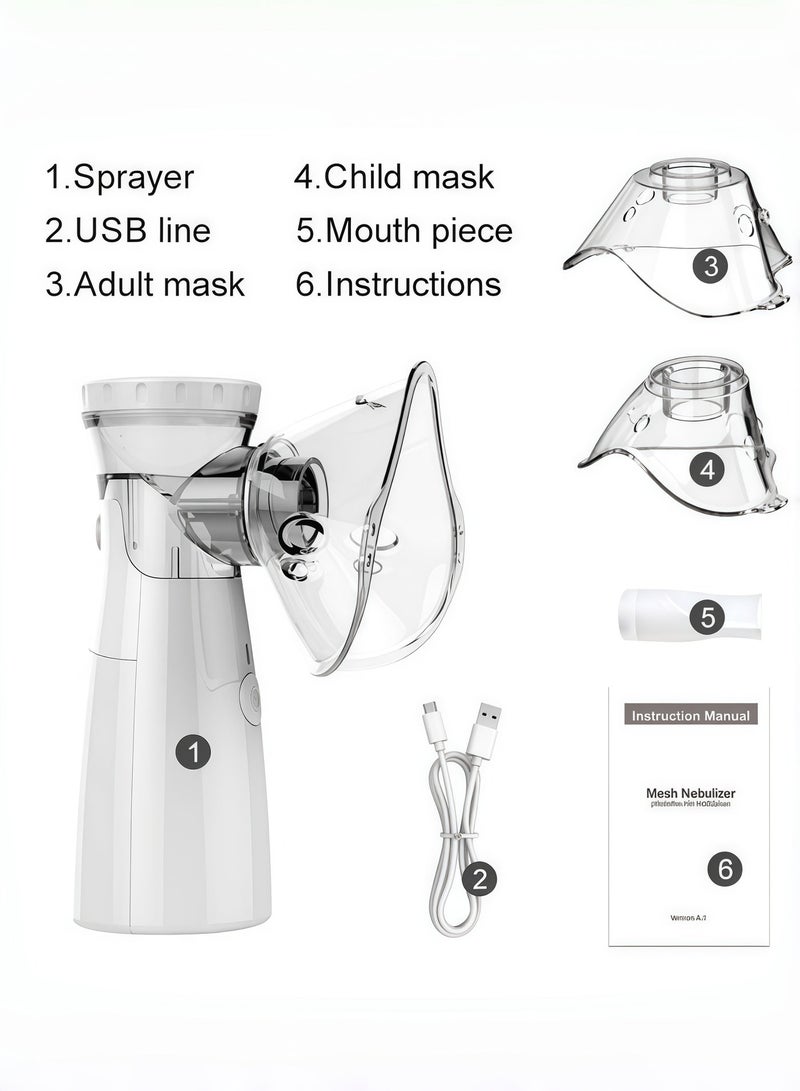 Bolivia's Portable Nebulizer Machine,Mini Vaporizers,USB Rechargeable Handheld Mesh Inhaler,Two Ways To Use For Adults And Children With Breathing Problems, For Home Office Outdoor - Image 4