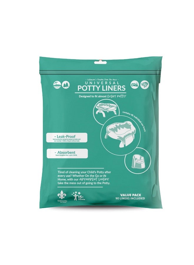 Kalencom Universal Potty Liners - Disposable Potty Liners for Toddlers - Absorbent and Leakproof - Compatible with Potette Travel Potty and Most Standard Toddler Potties (90, Universal) - Image 1