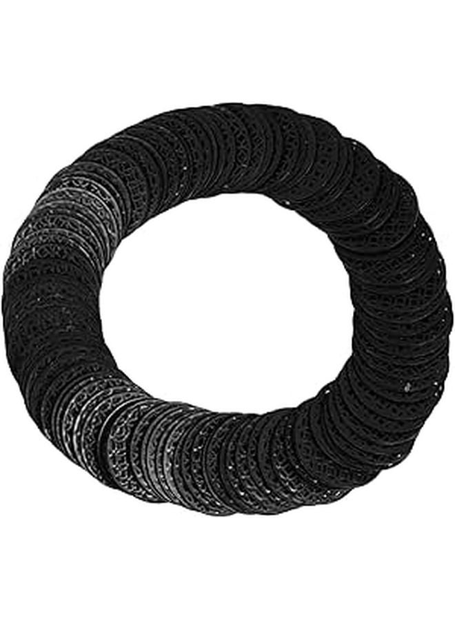 100 Pcs Black Plastic Flower Pot Hole Mesh Pads Round Drainage Screens For Plant Bonsai
