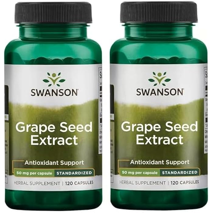 Swanson Grape Seed Extract (Standardized) 50 Milligrams 120 Capsules (2 Pack) - Image 1
