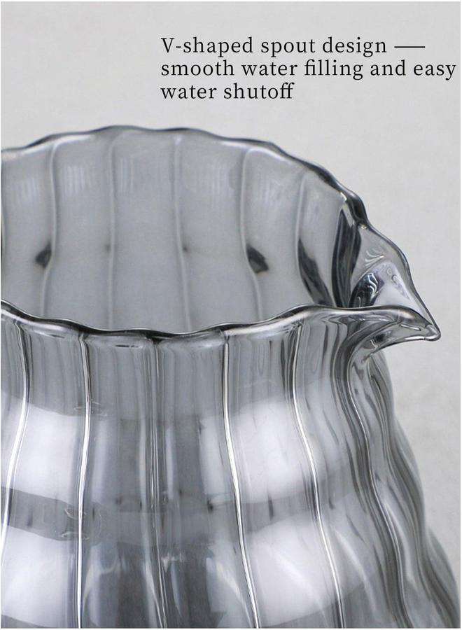 HOMESTAR V60 Coffee Maker Drip Set Of 3 With Filter Clear 600ml Pot Glass Gray - Image 4