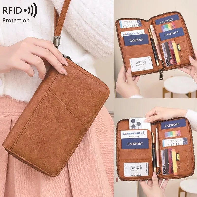 Cross-Border New Rfid Anti-Theft Passport Bag Large Capacity Long Passport Holder Multi-Functional Travel Storage Document Bag - Image 2