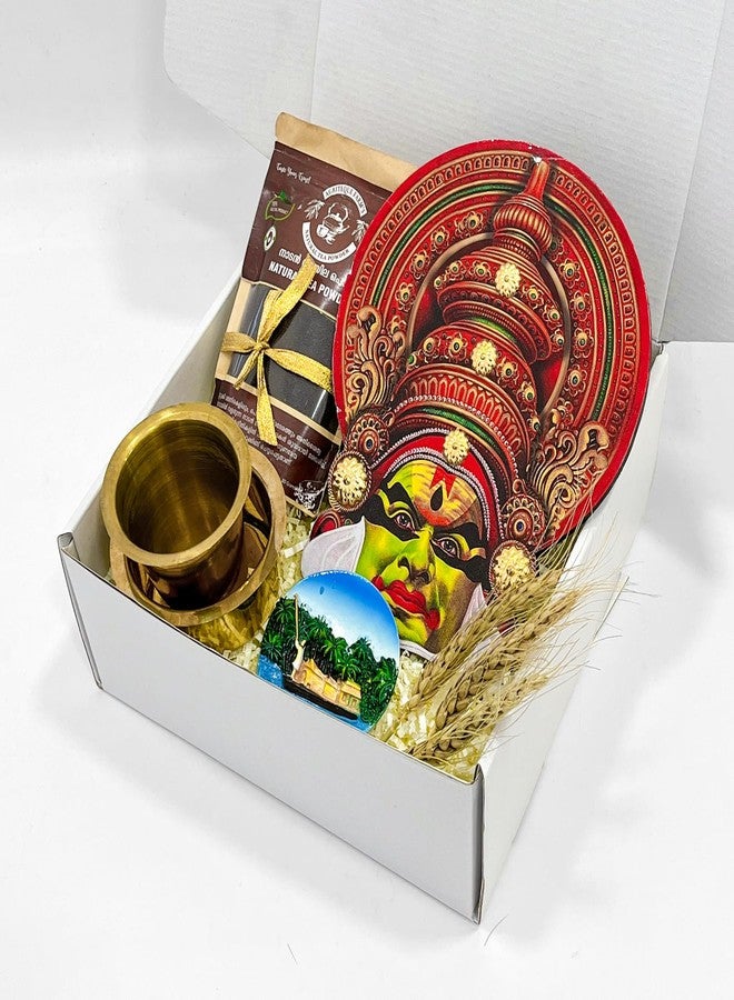 Angroos Premium Kathakali Gift Set with Kerala Coffee, Brass Debra Set & Houseboat Magnet | Kerala Cultural Gift Box, Indian Traditional Return Gift, Handcrafted Heritage Souvenir - Image 3