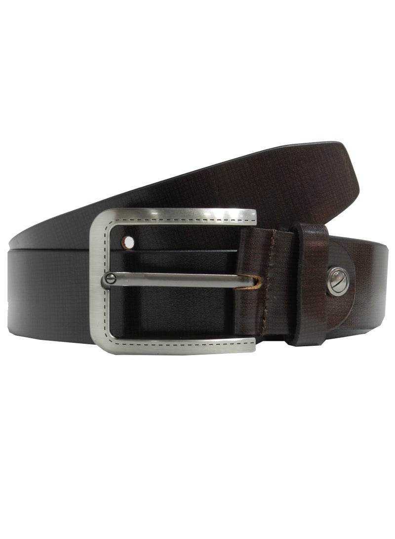 LAVERI LEATHER GENUINE LEATHER 40MM FORMAL AND CASUAL BROWN BELT FOR MENS - Image 1