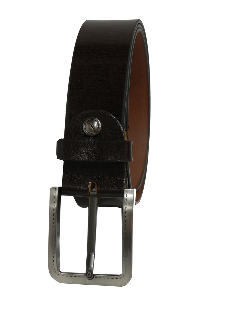 LAVERI LEATHER GENUINE LEATHER 40MM FORMAL AND CASUAL BROWN BELT FOR MENS - Image 4