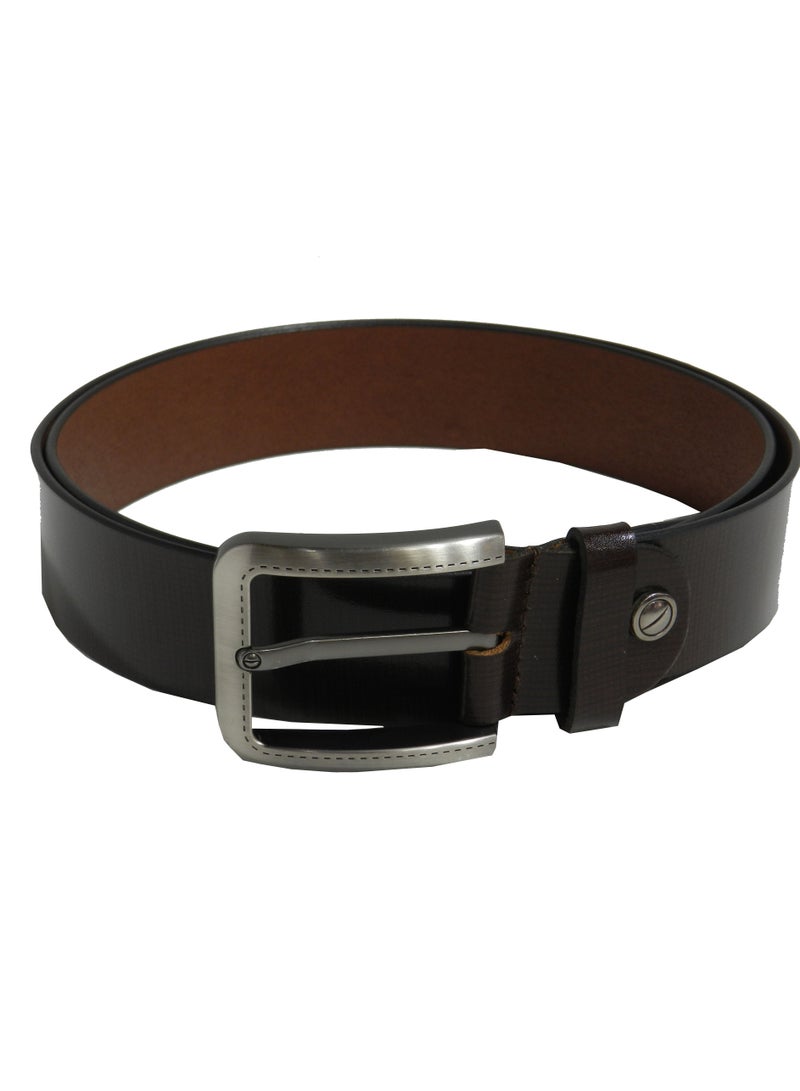 LAVERI LEATHER GENUINE LEATHER 40MM FORMAL AND CASUAL BROWN BELT FOR MENS - Image 3