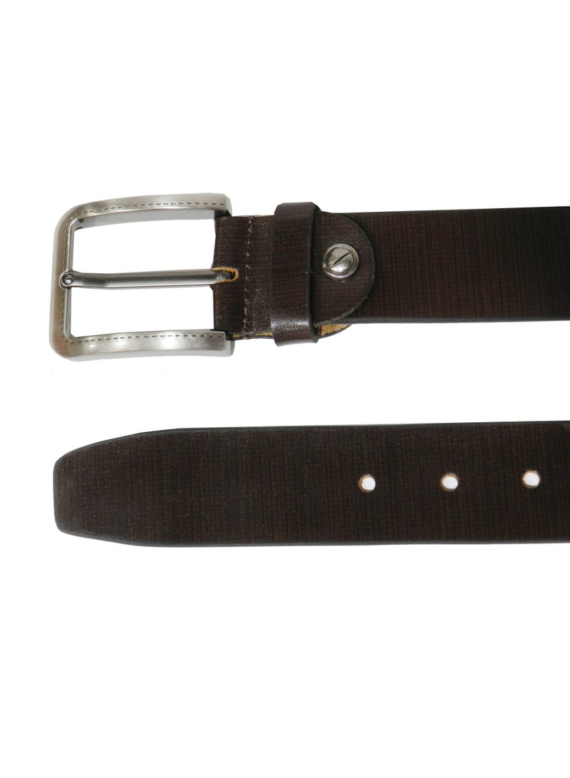 LAVERI LEATHER GENUINE LEATHER 40MM FORMAL AND CASUAL BROWN BELT FOR MENS - Image 5