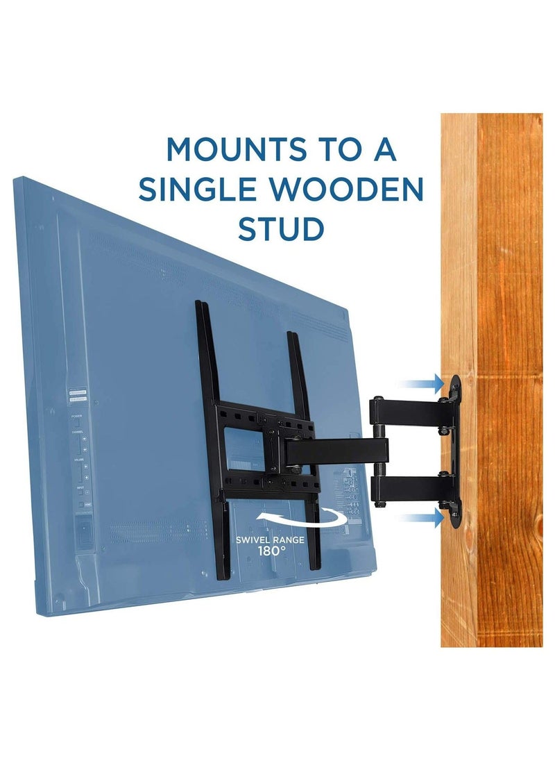 Full Motion TV Wall Mount Corner Bracket, VESA 400 x 400 Compatible, Extending Arm Articulating, Swivel, Tilt Fits 32, 37, 40, 42, 47, 50 Inch TVs, 66 Lbs Capacity - Image 2