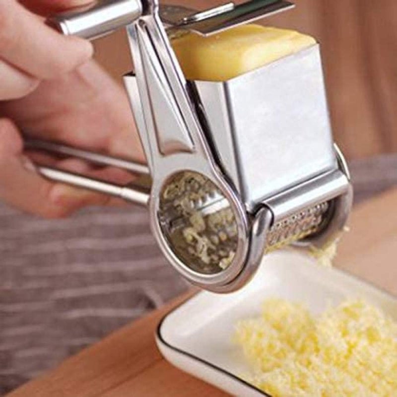 Delfino Rotary Cheese Grater, Cylinder Ultra Sharp Cylinders Drums & Slicer Stainless Steel Professional Vegetable Shredder Ultra Sharp for Parmesan Cheese, Garlic, Nut, Ginger, Carrot (Silver) - Image 3