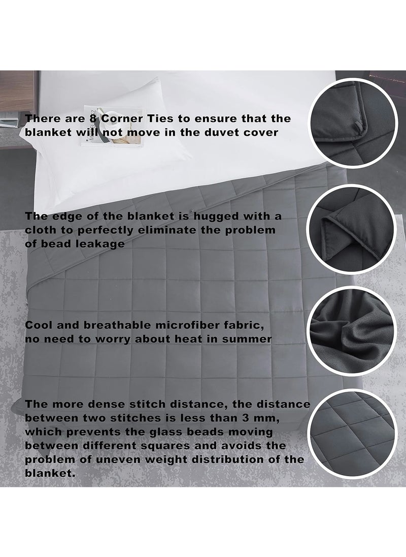 Fabienne Weighted Blanket 15lbs Single Size Adult Heavy Blanket 60"x80" Anxiety Relief Autism Therapy Insomnia Stress Relief Blanket Dark Grey 6.8Kg 150x200cm  - Image 5