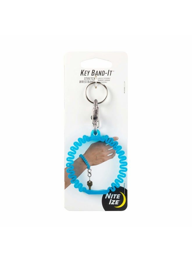 NITE IZE Key Band-It, Stretch Wristband Key Chain With S-Biner Clip, Blue - Image 1