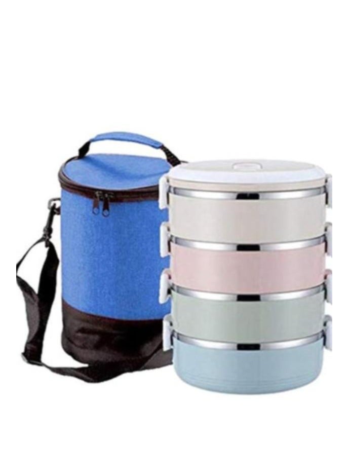 LOULUEN 4-Layer Portable Thermal Container Lunch Box With Bag 