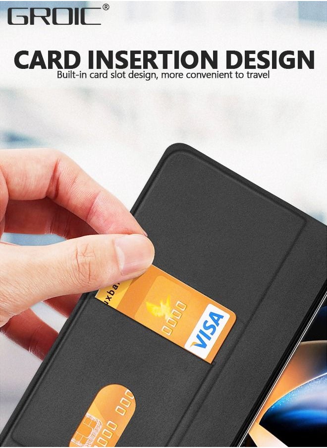 GROIC Case for Samsung Galaxy Z Fold 5 5G Wallet Case, PU Leather Flip Shockproof Folio Phone Cover with Card Slots RFID Blocking Kickstand Phone Cover 7.6 Inch for Galaxy Z Fold5 5G (2023)-Black  - Image 3