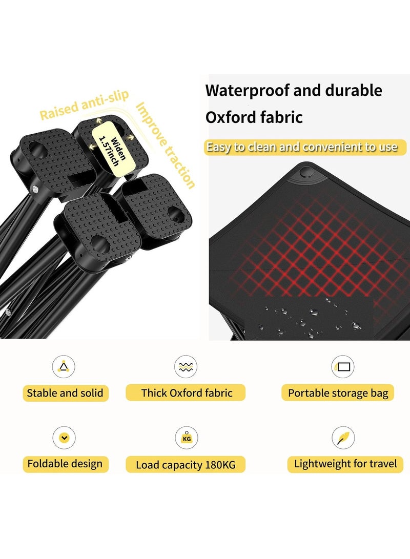 Foldable Stool Collapsible Stool Camping Stool with Stable Feet and Carry Bag 33 * 33 * 33cm for Picnics Fishing Watching Games - Image 2