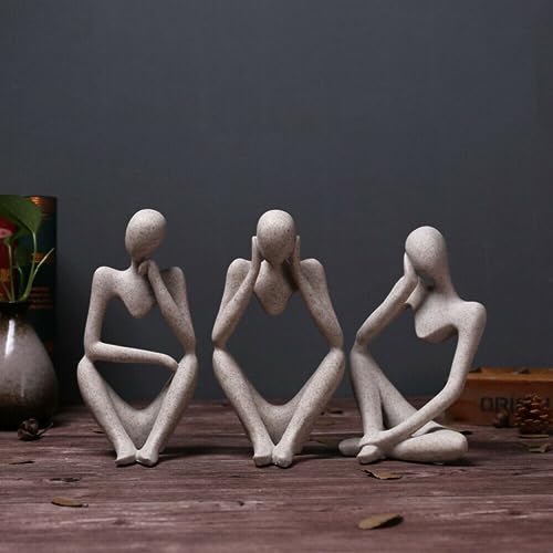 Mariner's Creation Premium Home Decor showpiece- Set of Three Modern Art Thinker showpiece for Living Room | Home Decor Items | House Warming Gift 9x6x12.5cm - Image 5