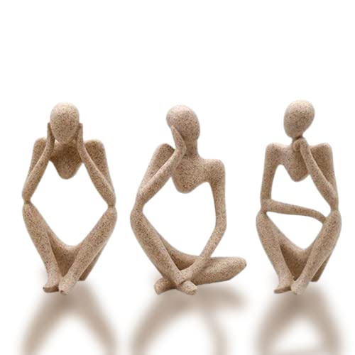 Mariner's Creation Premium Home Decor showpiece- Set of Three Modern Art Thinker showpiece for Living Room | Home Decor Items | House Warming Gift 9x6x12.5cm - Image 1