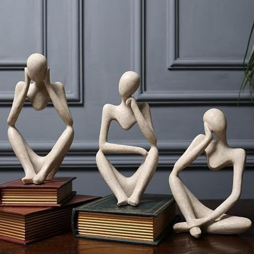 Mariner's Creation Premium Home Decor showpiece- Set of Three Modern Art Thinker showpiece for Living Room | Home Decor Items | House Warming Gift 9x6x12.5cm - Image 2