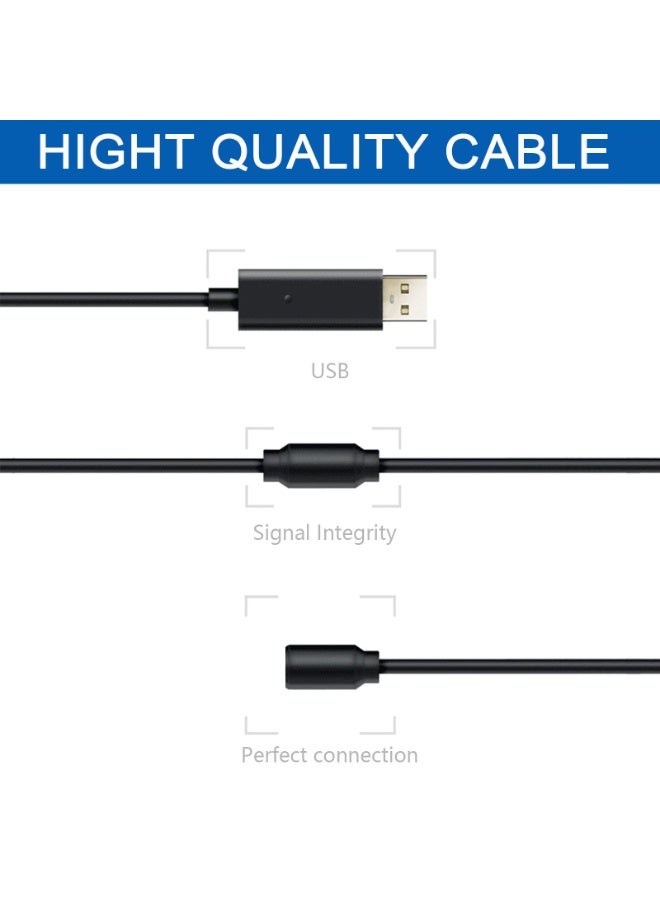 هيدفانا 2 قطعة محول سلك تمديد كابل USB منفصل للكمبيوتر الشخصي متوافق مع لوحة التحكم السلكية لوحدة التحكم السلكية Xbox 360، أسود ورمادي غامق. - Image 2