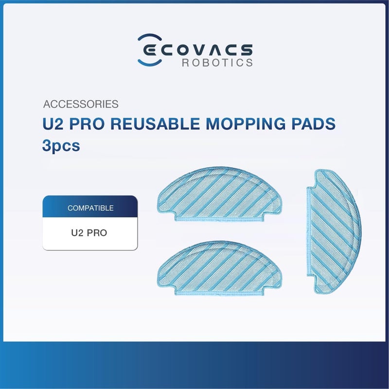 ecovacs ملحق أصلي (وسادات مسح قابلة لإعادة الاستخدام | U2 PRO) (عبوة من 3). للاستخدام المنتظم لمدة تقارب 1 سنة. (غير متوافق مع أي نموذج آخر) - Image 2