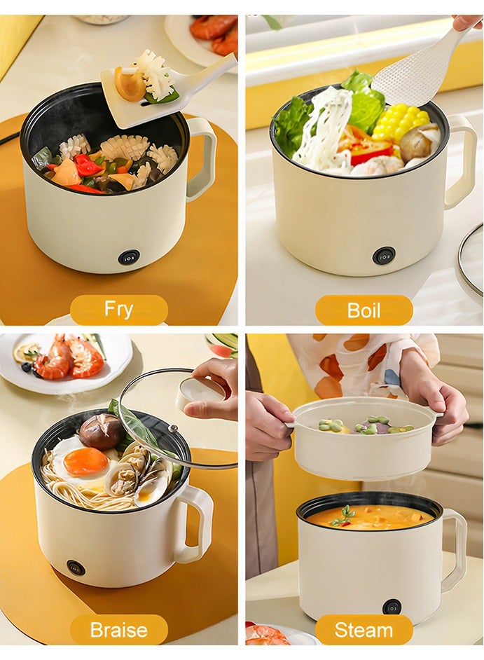 1.8 L Electric hotpot，Tabletop cooking aids,noodles pot,Non-stick Electric Skillets,slow cooker,Plastic steamers, soup pot, eggs, noodles,steak.  - Image 3