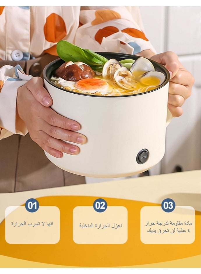 1.8 L Electric hotpot，Tabletop cooking aids,noodles pot,Non-stick Electric Skillets,slow cooker,Plastic steamers, soup pot, eggs, noodles,steak.  - Image 5