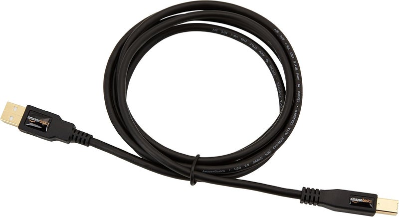 USB-A to USB-B 2.0 Cable for Printer or External Hard Drive, Gold-Plated Connectors, 1.8 meters, Black - Image 4