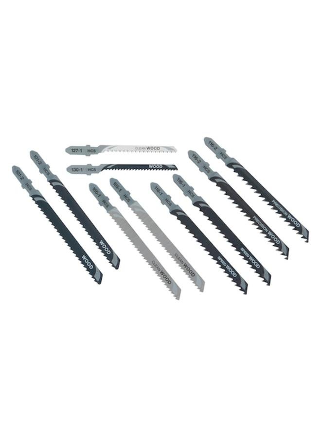 DEWALT 10-Piece T-Shank Design Wood Cutting Jigsaw Blade Set Black and Silver DT2290-QZ - Image 1