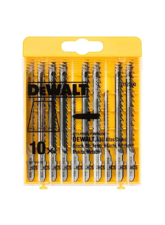 DEWALT 10-Piece T-Shank Design Wood Cutting Jigsaw Blade Set Black and Silver DT2290-QZ - Image 3