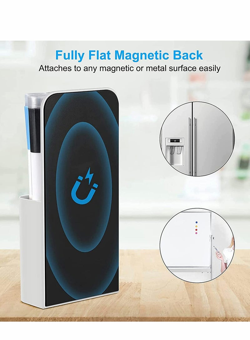 Magnetic Marker and Pen Holder for Whiteboards and Fridges Pencil Cup Storage Organizer for School Office Home and Lockers Set of 2 White - Image 4