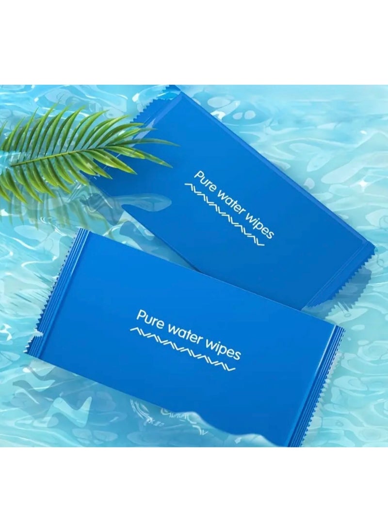 CleanWave - The Pure Effect 25 Individually Wrapped Pure WaterWipes – 25 PCS , 99.9% Water-Based Wipes for Baby & Adult, Plastic-Free, Unscented, Hypoallergenic for Sensitive Skin  - Image 1