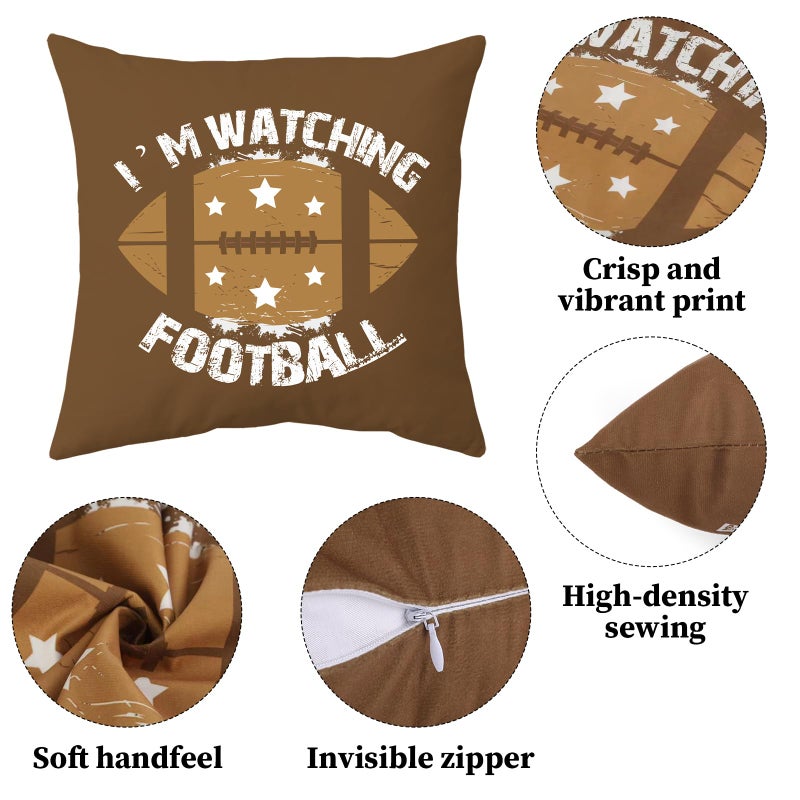 GOAUS Football Pillow Cover 18x18 inch and Funny Socks  Super Bowl Party Decorations  Valentines Day Gifts for Teen Boys Men Him - Image 3