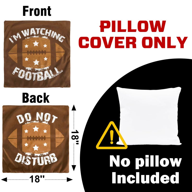 GOAUS Football Pillow Cover 18x18 inch and Funny Socks  Super Bowl Party Decorations  Valentines Day Gifts for Teen Boys Men Him - Image 2