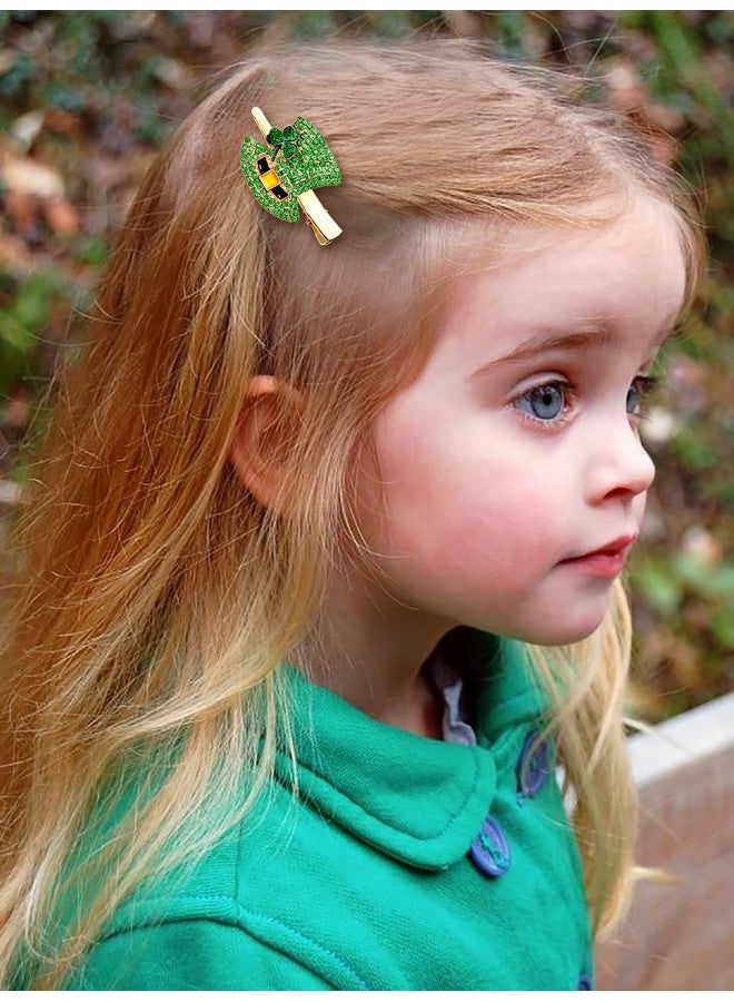 BVGA St. Patrick’S Day Hair Clips Accessories Festival Rhinestone Shamrock Hair Clips For Women Girls Green Irish Lucky Clove Leprechaun Top Hat Charm Hairpins St.Patricks Day Jewelry Party Favor Costume - Image 5
