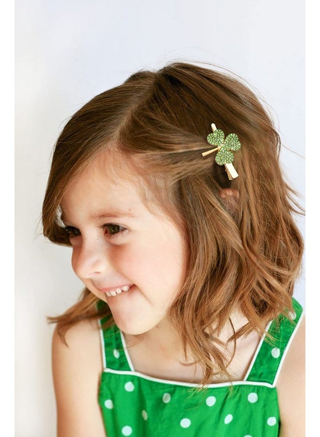 BVGA St. Patrick’S Day Hair Clips Accessories Festival Rhinestone Shamrock Hair Clips For Women Girls Green Irish Lucky Clove Leprechaun Top Hat Charm Hairpins St.Patricks Day Jewelry Party Favor Costume - Image 2