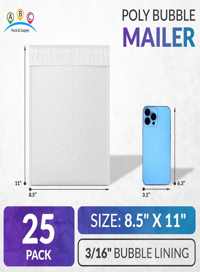 ABC PACK & SUPPLY Poly Bubble Mailers, 8.5 x 11 Inch. Pack of 25 White Padded Envelopes Self Seal. Tear-Proof Gift Bubble Envelopes. Waterproof Packaging for Small Business. Cushioning Book Mailers - Image 2