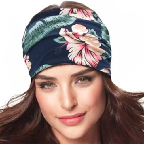 Hodaqe Headbands for Women Bohemian Head Bands Premium Stretchy Hair Accessories,Wear for Yoga, Fashion, Working Out, Travel or Running (Blue+Red,2 Pcs) (Blue+Red, Uniform size) - Image 5