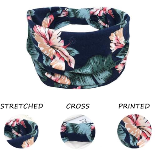 Hodaqe Headbands for Women Bohemian Head Bands Premium Stretchy Hair Accessories,Wear for Yoga, Fashion, Working Out, Travel or Running (Blue+Red,2 Pcs) (Blue+Red, Uniform size) - Image 4