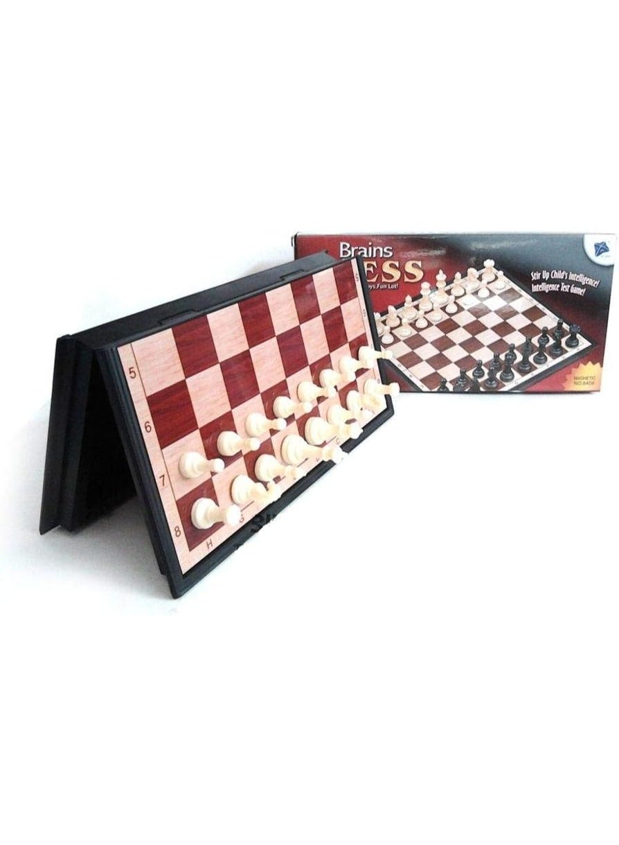 Foldable magnetic educational chess set - Classic wooden board design and fixed pieces - Ideal for travel, gifts, and developing mental skills