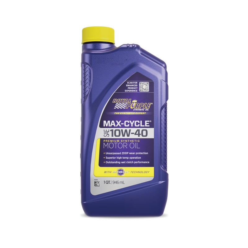 Royal Purple زيت دراجات نارية صناعي عالي الأداء 10W-40 من رويال بوربل 01315، 1 كوارت (32 أونصة) - Image 3
