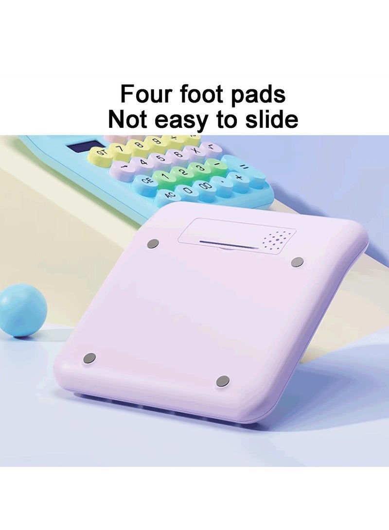 Colorful Calculator With Portable Keyboard Multifunctional Practical 12 Digit Solar Cell for Home and Classroom Office Supplies Electronics - Image 5