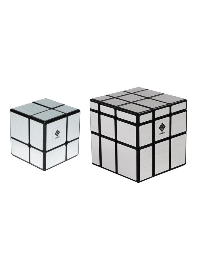 Cubelelo Cubelelo Kid Drift 2X2 Silver Mirror & 3X3 Silver Mirror Gift Box | Premium Mirror Cube Set With Unique Reflective Design | Challenging Shape-Shifting Puzzles For Advanced Cubers & Beginners  - Image 1