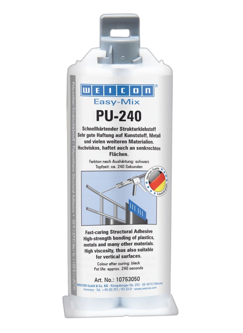 Weicon - WEICON Easy-Mix PU-240 | 50 ml | Polyurethane Adhesive | For polyurethane, plastic, metal, black - Image 1