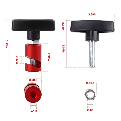 zipelo Lift Support Clamp, Hood Strut Fixing Clamps with Brass Core, Shock Prop Strut Stopper Retainer for Car Hood, Spark Plug Gap Gauge Tool, Universal Automotive Accessories (Red) - Image 2