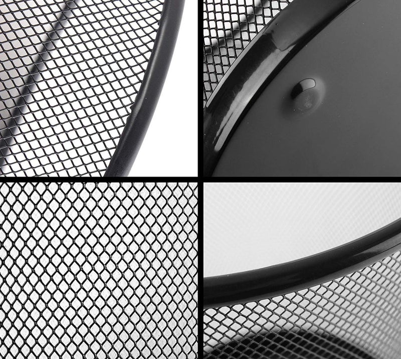 Mezzotek Metal Mesh Round Dustbin for Waste Papers 28 x 19 x 23 cm Black - Image 3