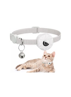 Y&D AirTag Cat Collar, Reflective Kitten Collar Breakaway Air Tag with Holder and Bell, Lightweight Collars for Girl Boy Cats Kittens Puppies (White)  - Image 1