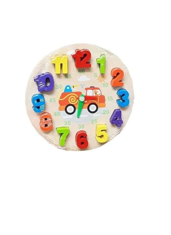Baybee Wooden Teaching Clock Learning Time Kids Toys, Wooden Clock Toy Digital Numbers Color Shape Sorting Block, Preschool Learning Educational Baby Toys Block for Kids 3+ Years Boys Girls  - Image 2