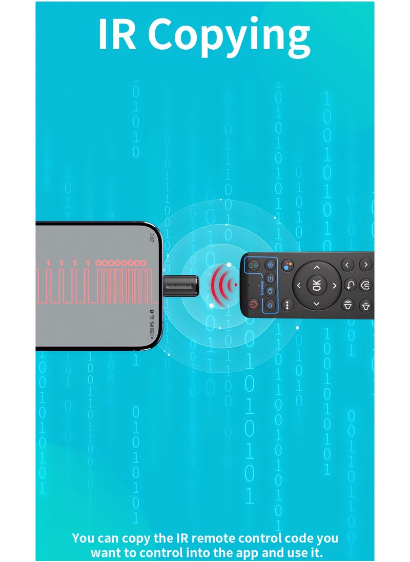 Healife - 5th Generation Capsule Mobile Infrared Transmitter | Universal Smart IR Remote 3-in-1 Apple Android Type-C Universal (Obsidian Black) - Image 1