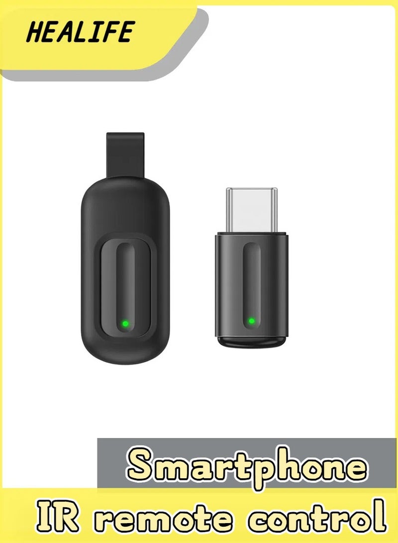 Healife 5th Generation Capsule Mobile Infrared Transmitter | Universal Smart IR Remote 3-in-1 Apple Android Type-C Universal (Obsidian Black) - Image 1