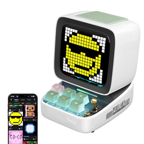 Divoom Ditoo Pro Retro Pixel Art Game Bluetooth Speaker with 16X16 LED App Controlled Front Screen White - Image 1